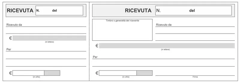 BLOCCHI RICEVUTE GENERICHE DA 50 FOGLI - Stampastampa tipografia online  ecommerce