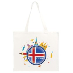 Shopper 40x40 Islanda viaggi astratto bandiera14 manici lunghi