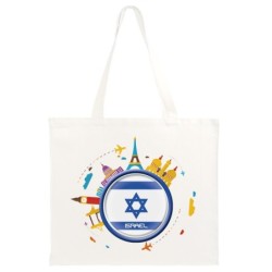Shopper 40x40 Israele viaggi astratto bandiera8 manici lunghi
