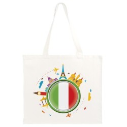 Shopper 40x40 Italia viaggi astratto bandiera17 manici lunghi