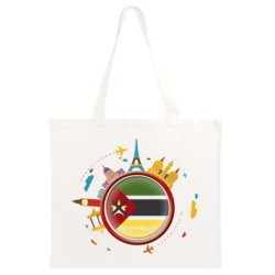 Shopper 40x40 Mozambico viaggi astratto bandiera67 manici lunghi