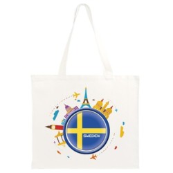 Shopper 40x40 Svezia viaggi astratto bandiera103 manici lunghi