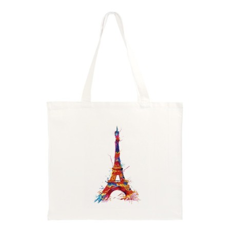 Shoppers cotone Tour Eiffel manici lunghi 40x40 istk18