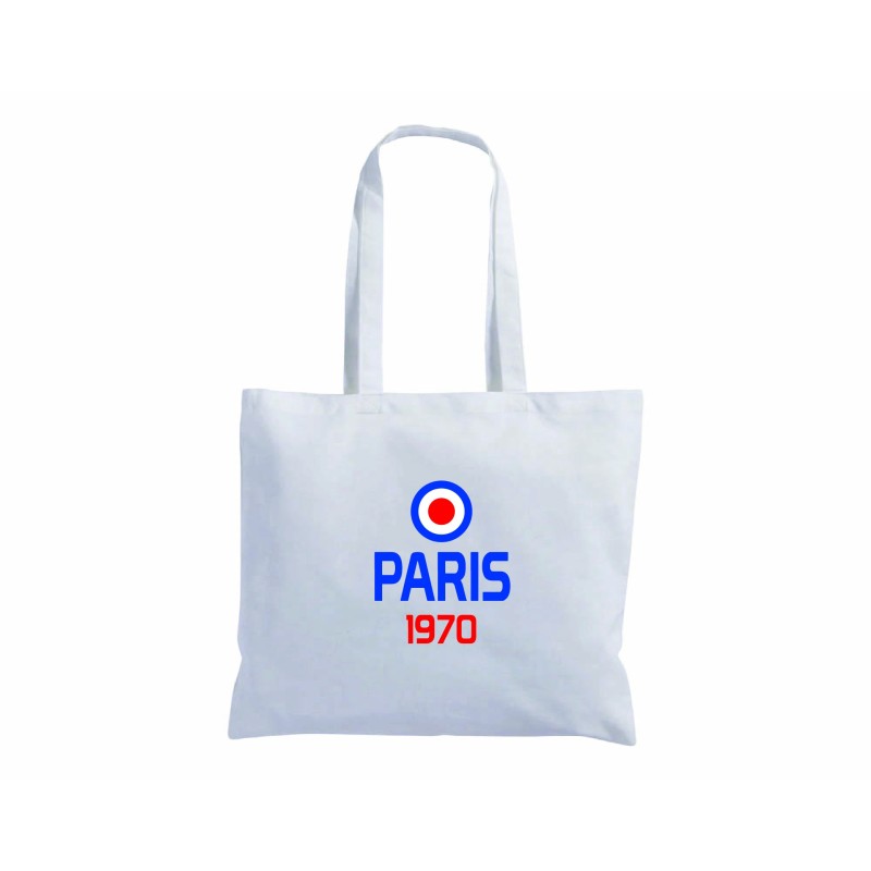 Borsa shopper manici lunghi 40x40 bandiera PARIS
