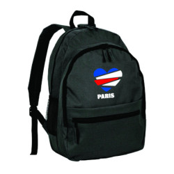 Zaino ultras Paris Francia in nylon con tasche cerniera e spalline