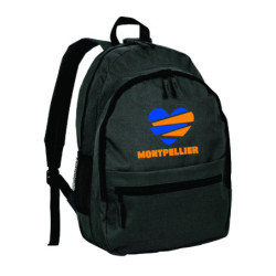 Zaino ultras Montpellier in nylon con tasche cerniera e spalline