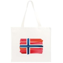 Shopper manici Bandiera Norvegia 40x40 Borsa spesa tracolla in cotone n. 2 manici lunghi
