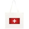 Shopper manici Bandiera Svizzera 40x40 Borsa spesa tracolla in cotone n. 46 manici lunghi