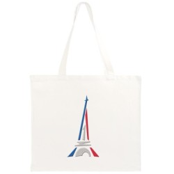 Shopper manici Torre Eiffel Parigi Francia 40x40 Borsa spesa tracolla in cotone n. 42 manici lunghi