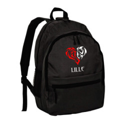 Zaino ultras Lille in nylon con tasche cerniera e spalline