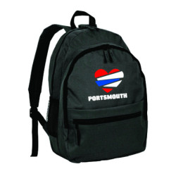Zaino ultras Portsmouth in nylon con tasche cerniera e spalline