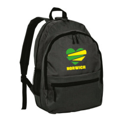 Zaino ultras Norwich in nylon con tasche cerniera e spalline