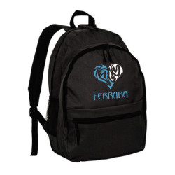 Zaino ultras cuore stilizzato Ferrara in nylon con tasche cerniera e spalline