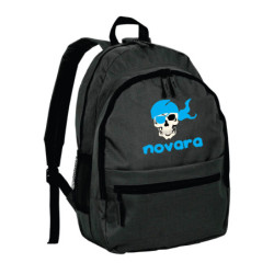 Zaino ultras con teschio Novara tifosi calcio in nylon con tasche cerniera e spalline