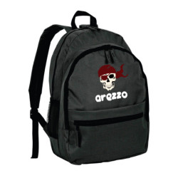 Zaino ultras con teschio Arezzo tifosi calcio in nylon con tasche cerniera e spalline