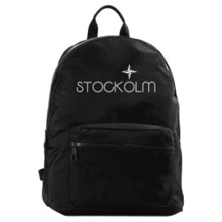 Zaino ultras Stockolm Stoccolma bianconero stella in nylon con tasche cerniera e spalline