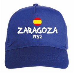 Cappellino ricamato ZARAGOZA Spagna blu - poliestere, 5 pannelli, regolazione in velcro