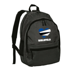 Zaino ultras città Bielefeld Germania con cuore tifosi calcio in nylon con tasche cerniera e spalline