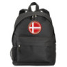 Zaino ultras Danimarca bandiera e stemma in nylon con tasche cerniera e spalline