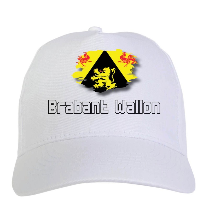 Cappellini bianchi regioni Europa Cappellino bianco Brabant Wallon Vallonia Belgio bandiera chiusura velcro 7