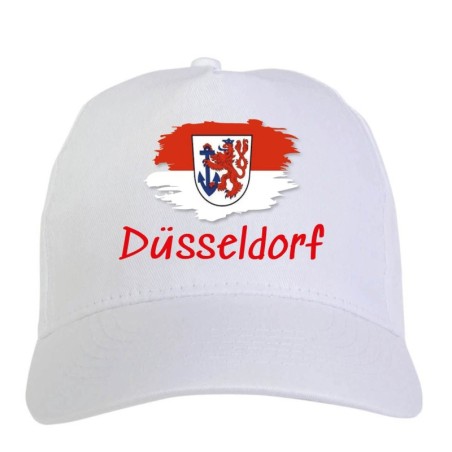 Cappellini bianchi regioni Europa Cappellino bianco Düsseldorf bandiera chiusura velcro 38