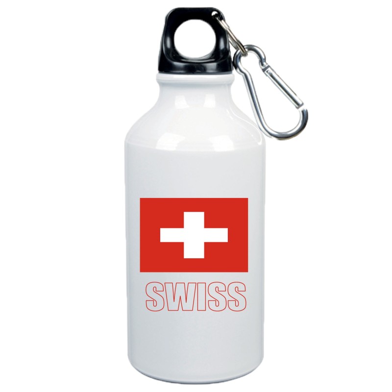 Boraccia bottiglia Swiss Svizzera bandiera da 500 ml alluminio206