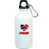 Boraccia bottiglia foggia cuore spezzato con moschettone - 500 ml. - Dimensioni 21 x 6,5 cm