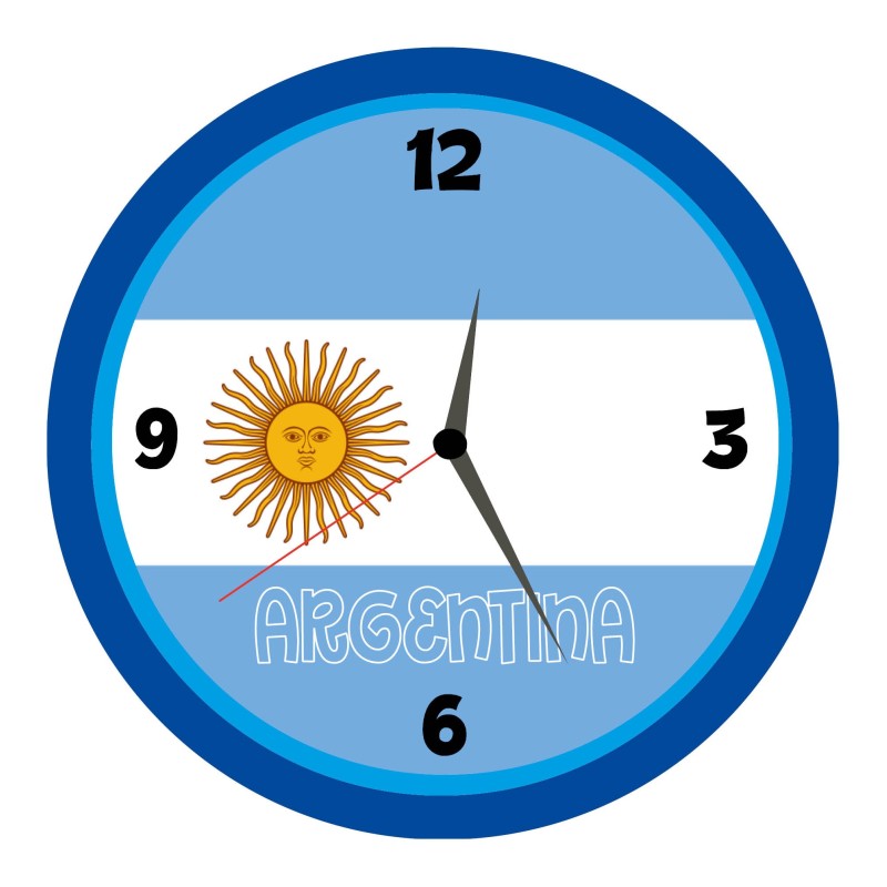 Orologio da parete Argentina con bandiera diametro di 28 cm