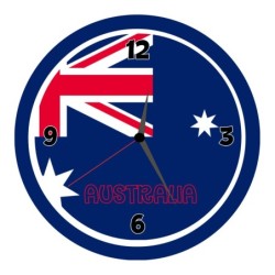 Orologio da parete Australia con bandiera diametro di 28 cm