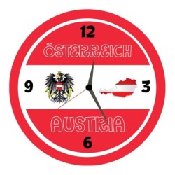 Orologio da parete Austria con bandiera diametro di 28 cm