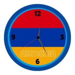 Orologio da parete Armenia con bandiera diametro di 28 cm