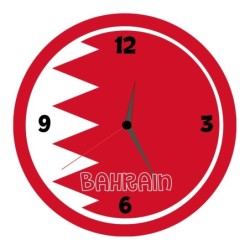 Orologio da parete Bahrain con bandiera diametro di 28 cm