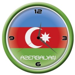 Orologio Azerbaijan da parete con bandiera diametro di 28 cm
