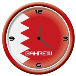 Orologio Bahrein da parete con bandiera diametro di 28 cm