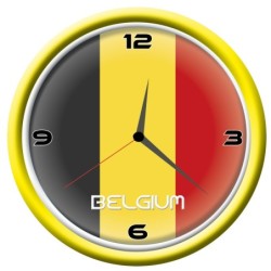 Orologio Belgio da parete con bandiera diametro di 28 cm