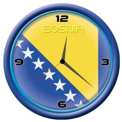 Orologio Bosnia da parete con bandiera diametro di 28 cm