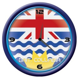 Orologio British Columbia da parete con bandiera diametro di 28 cm
