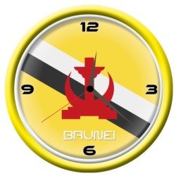 Orologio Brunei da parete con bandiera diametro di 28 cm