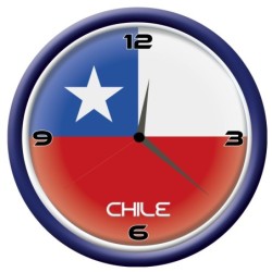 Orologio Chile da parete con bandiera diametro di 28 cm