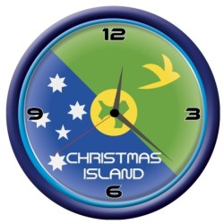 Orologio Christmas Islands da parete con bandiera diametro di 28 cm