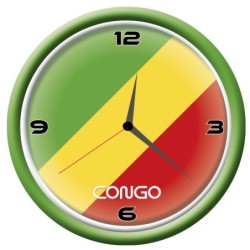 Orologio Congo da parete con bandiera diametro di 28 cm