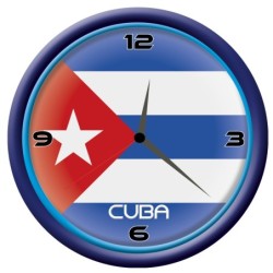 Orologio Cuba da parete con bandiera diametro di 28 cm