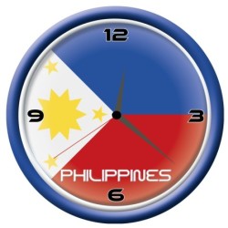 Orologio Filippine da parete con bandiera diametro di 28 cm