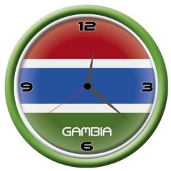 Orologio Gambia da parete con bandiera diametro di 28 cm