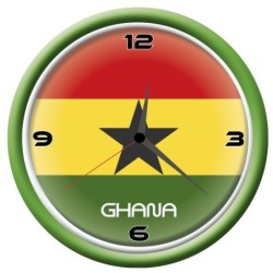 Orologio Ghana da parete con bandiera diametro di 28 cm