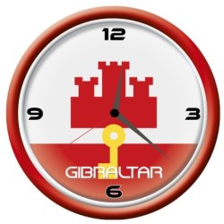 Orologio Gibilterra da parete con bandiera diametro di 28 cm