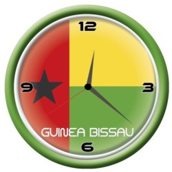 Orologio Guinea Bissau da parete con bandiera diametro di 28 cm