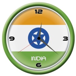 Orologio India da parete con bandiera diametro di 28 cm