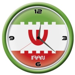Orologio Iran da parete con bandiera diametro di 28 cm