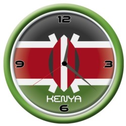 Orologio Kenya da parete con bandiera diametro di 28 cm